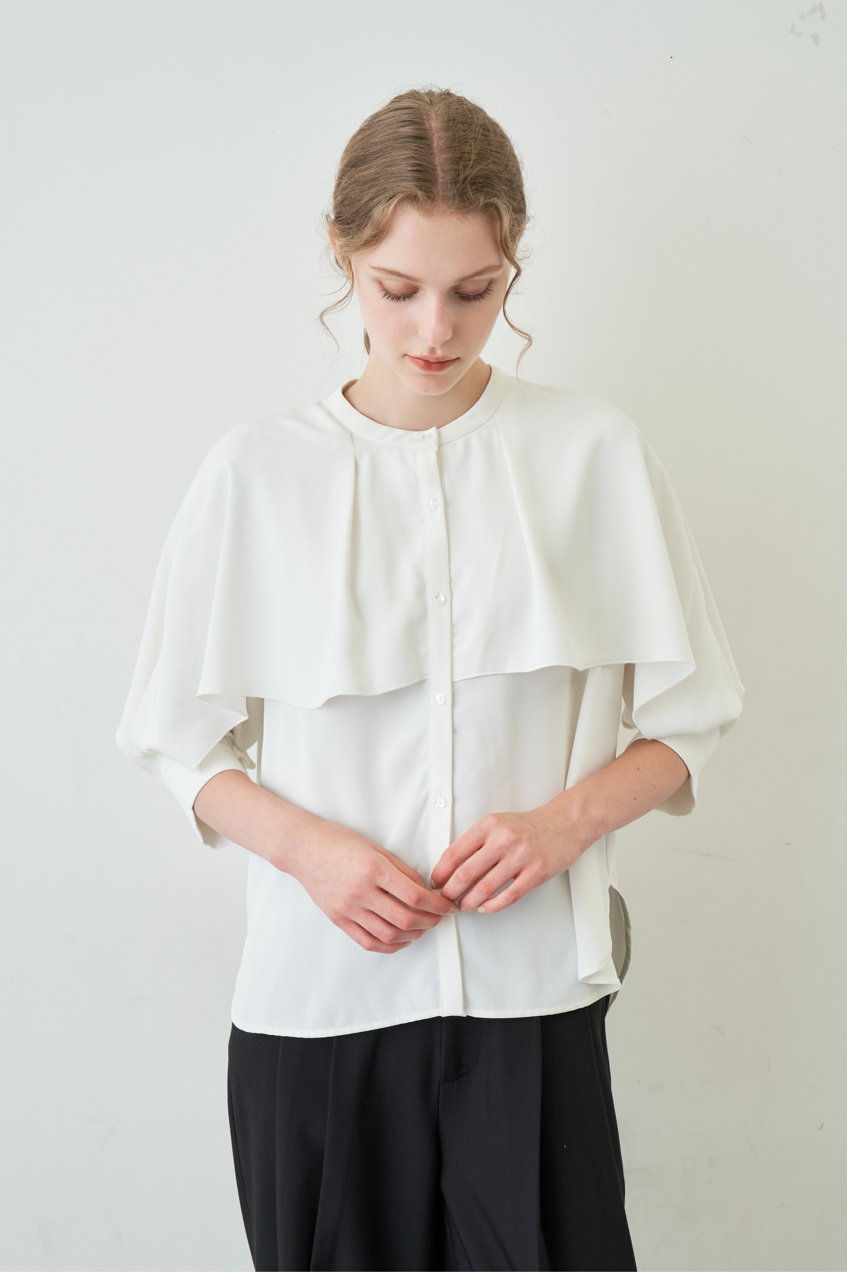 cape layered blouse