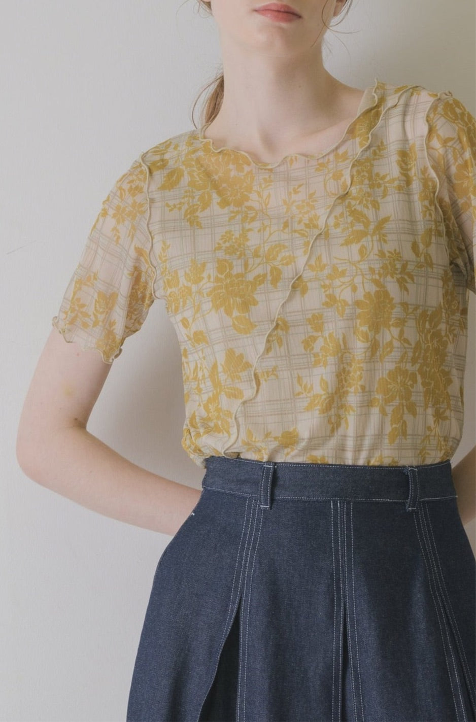 idem original short sleeve sheer mellow tops