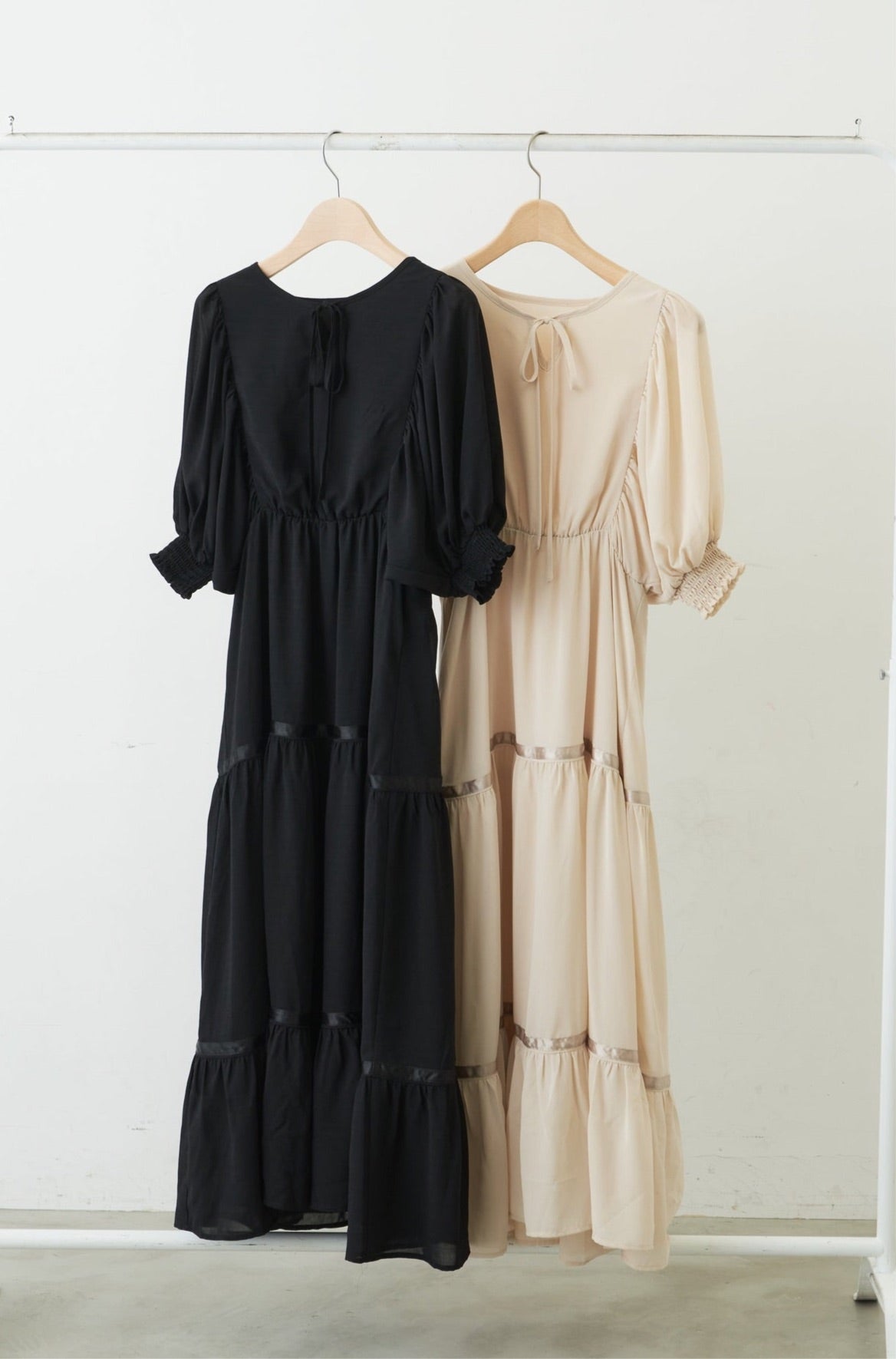 volume sleeve chiffon onepiece