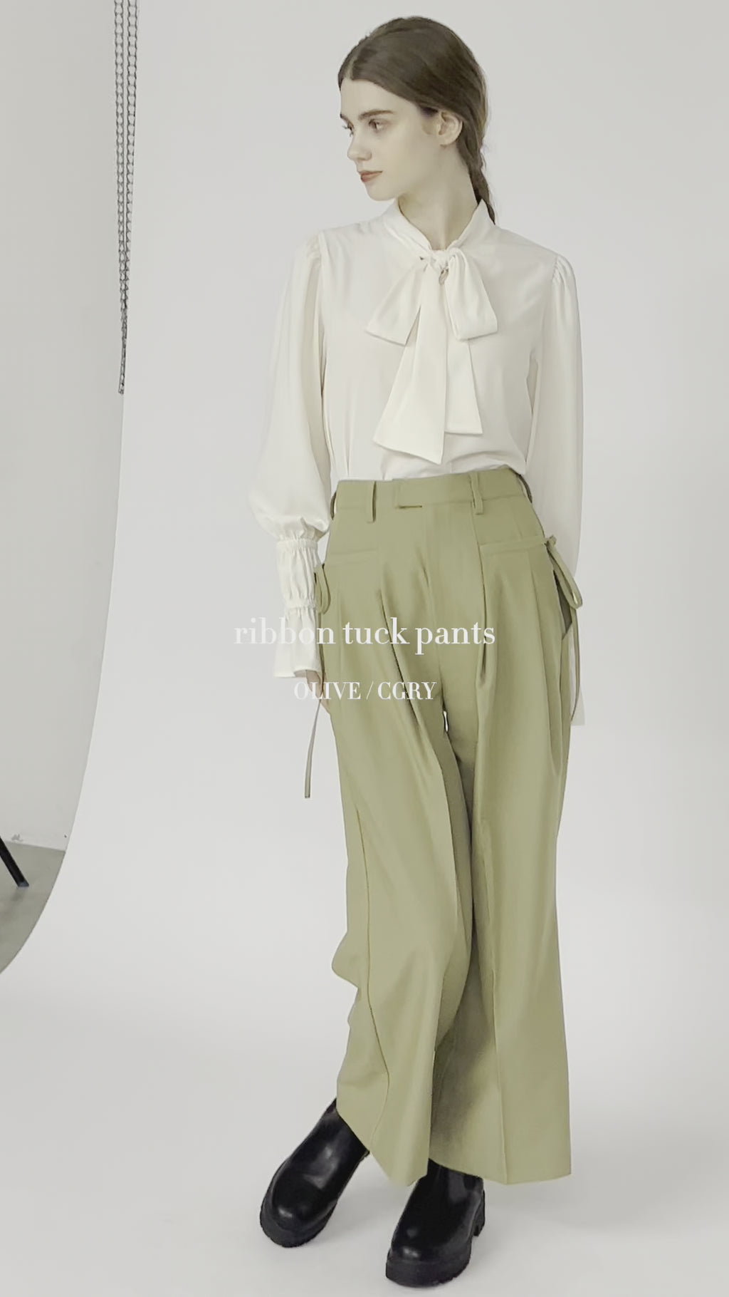 ribbon tuck pants – idem