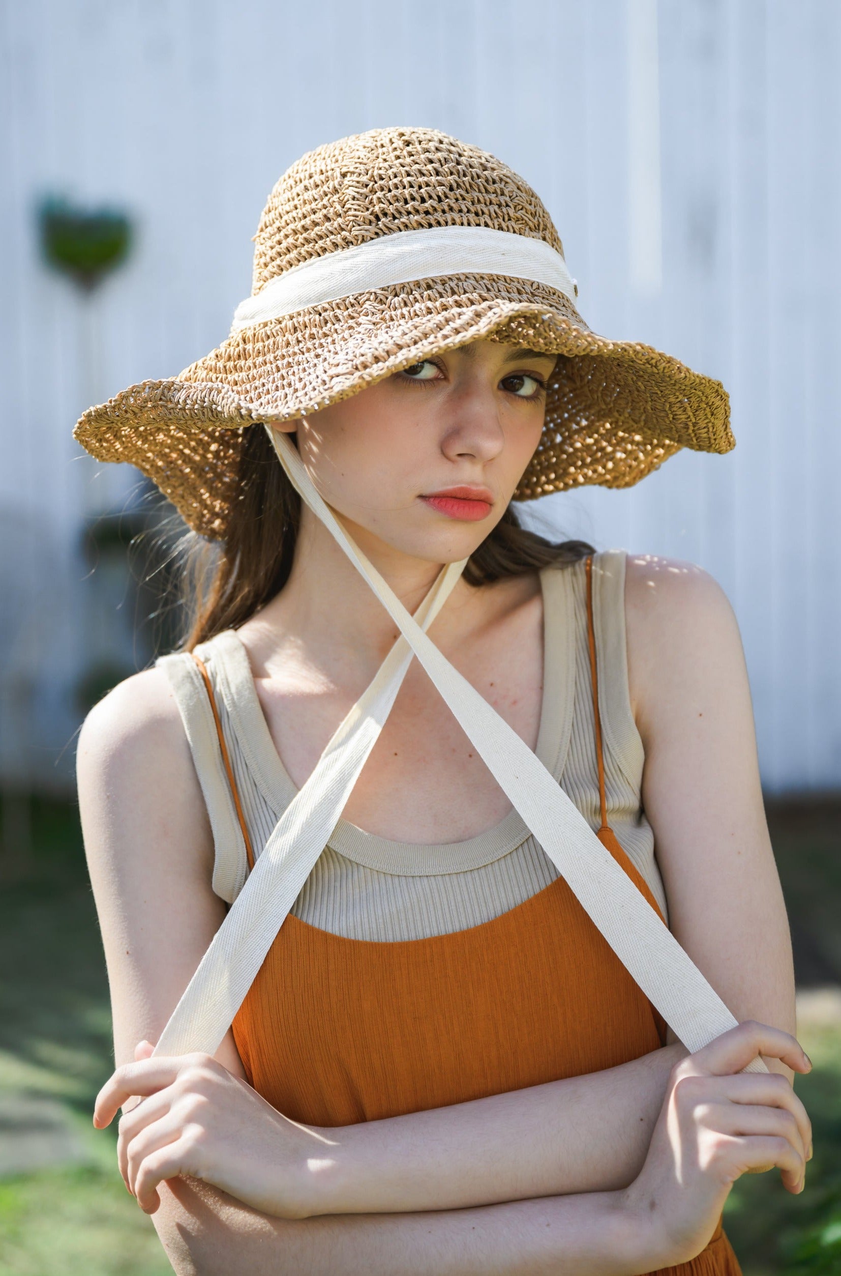 ribbon straw hat