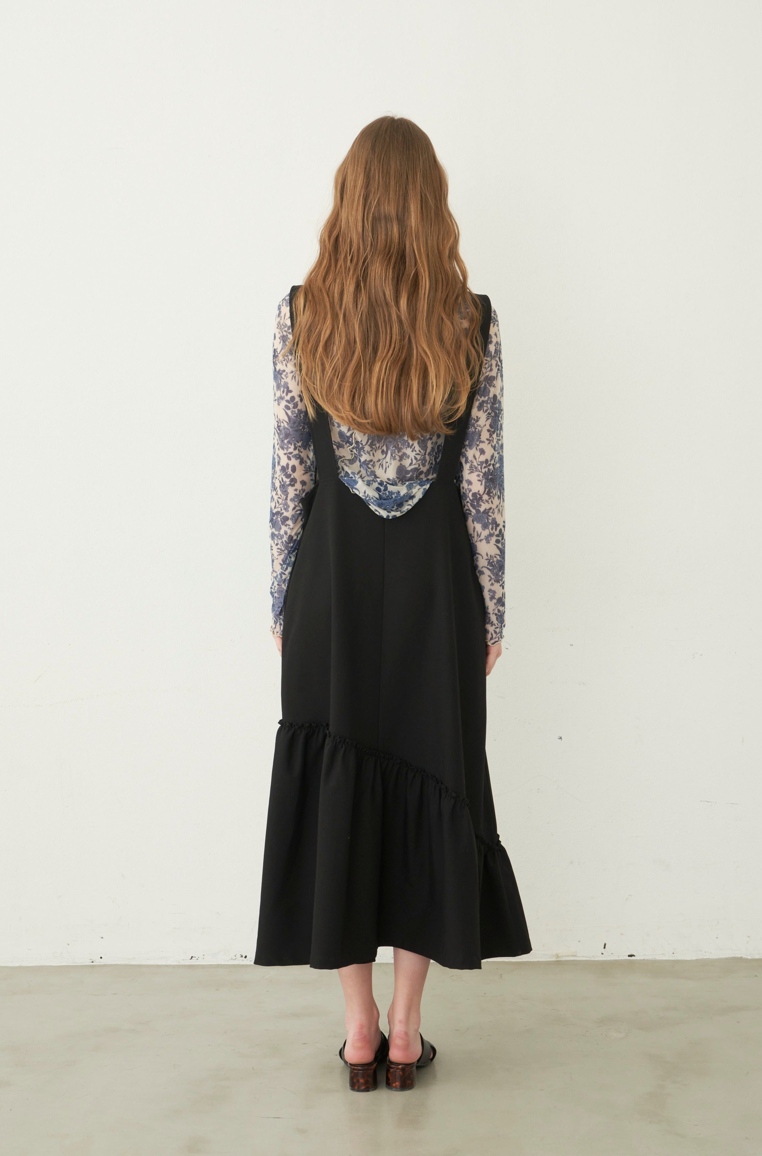 suspenders tiered jumper skirt