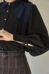 layered pin tuck blouse