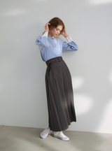 belted pleats skirt
