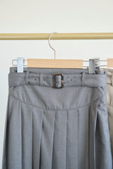 belted pleats skirt