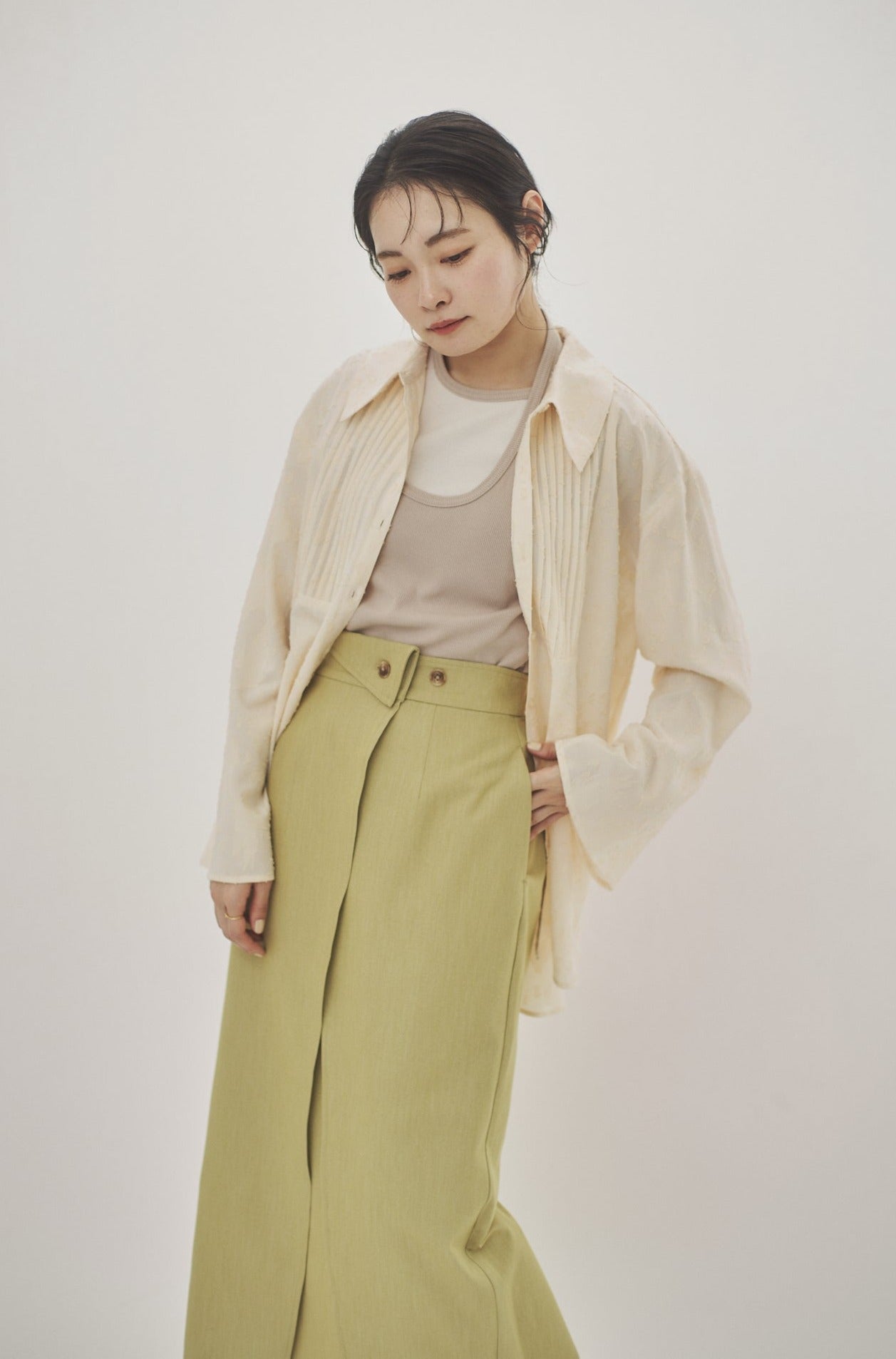 waist design long skirt