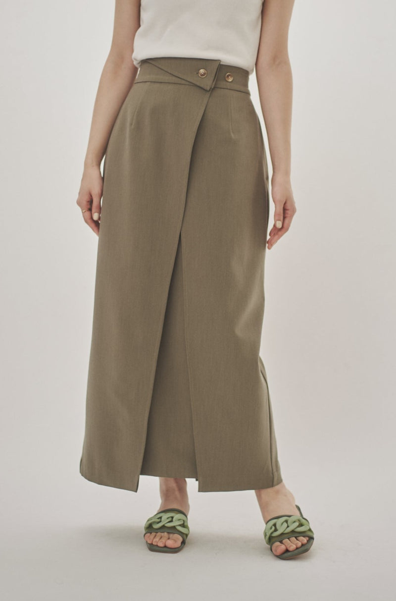 waist design long skirt
