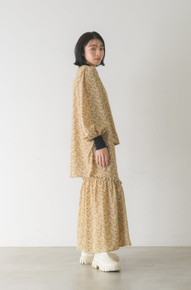 flower frill tiered skirt