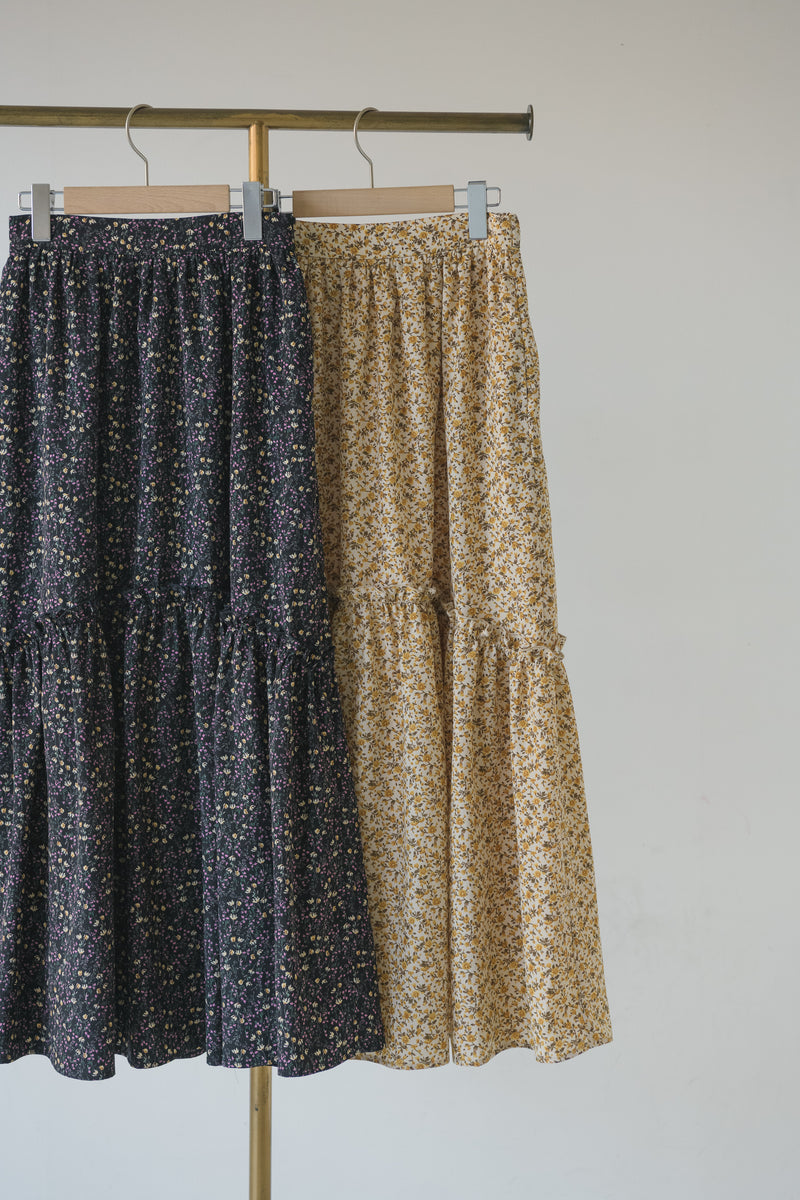 flower frill tiered skirt
